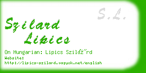 szilard lipics business card